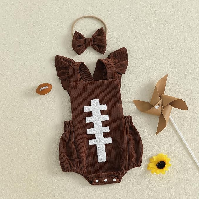 SAGEBROOK® Baby Football Romper & Headband Set